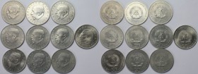 Deutsche Münzen und Medaillen ab 1945, Lots und Samllungen. DDR. 20 Mark x 10 Stück. Set 1971 - 1972. Vorzüglich - Stempelglanz und Stempelglanz