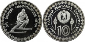 Europäische Münzen und Medaillen, Bulgarien / Bulgaria. XIV. Olympische Winterspiele in Sarajewo. 10 Leva 1984, Silber. 0.69 OZ. KM 146. Polierte Plat...