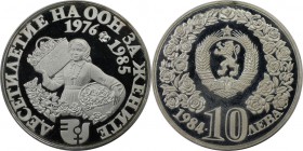 Europäische Münzen und Medaillen, Bulgarien / Bulgaria. Vereinte Nationen. Jahr der Frau. 10 Leva 1984, Silber. 0.69 OZ. KM 149. Polierte Platte