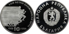 Europäische Münzen und Medaillen, Bulgarien / Bulgaria. Olympische Sommerspiele Seoul Korea - Sprinter. 10 Leva 1988, Silber. 0.39 OZ. KM 185. Poliert...