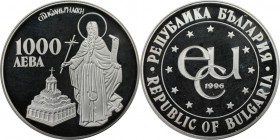 Europäische Münzen und Medaillen, Bulgarien / Bulgaria. St. Ivan von Rila. 1000 Leva 1996, Silber. 1.0 OZ. KM 222. Polierte Platte