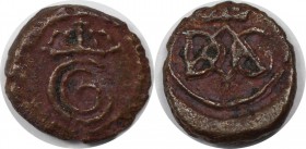 Europäische Münzen und Medaillen, Dänemark / Denmark. DÄNEMARK DÄNISCH-OSTINDIEN TRANKEBAR. Christian VI. (1730-1746). Ku.-1 Kas ND (1730-1746), Mit g...