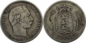 Europäische Münzen und Medaillen, Dänemark / Denmark. Christian IX. (1863-1906). 2 Kroner 1875, Silber. KM 798. Schön