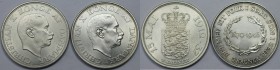 Europäische Münzen und Medaillen, Dänemark / Denmark, Lots und Sammlungen. 2 Kroner 1937, 2 Kroner 1945, Lot von 2 Münzen. Stempelglanz