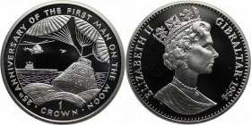 Europäische Münzen und Medaillen, Gibraltar. Raumkapsel Erholung. 1 Crown 1994, Silber. 0.84 OZ. KM 273a. Polierte Platte