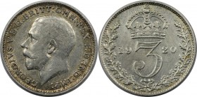 Europäische Münzen und Medaillen, Großbritannien / Vereinigtes Königreich / UK / United Kingdom. George V. (1910-1936). 3 Pence 1920, Silber. KM 813. ...
