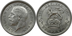Europäische Münzen und Medaillen, Großbritannien / Vereinigtes Königreich / UK / United Kingdom. George V. (1910-1936). 6 Pence (Sixpence) 1926, Silbe...