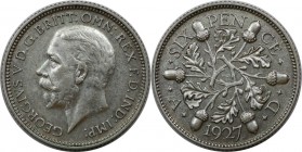Europäische Münzen und Medaillen, Großbritannien / Vereinigtes Königreich / UK / United Kingdom. George V. (1910-1936). 6 Pence (Sixpence) 1927, Silbe...