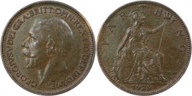 Europäische Münzen und Medaillen, Großbritannien / Vereinigtes Königreich / UK / United Kingdom. George V. (1910-1936). Farthing 1929, Bronze. KM 825....