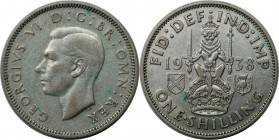 Europäische Münzen und Medaillen, Großbritannien / Vereinigtes Königreich / UK / United Kingdom. George VI. (1936-1952). Shilling 1938, Silber. KM 854...