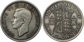 Europäische Münzen und Medaillen, Großbritannien / Vereinigtes Königreich / UK / United Kingdom. George VI. (1936-1952). 1/2 Crown 1942, Silber. KM 85...