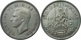 Europäische Münzen und Medaillen, Großbritannien / Vereinigtes Königreich / UK / United Kingdom. George VI. (1936-1952). Shilling 1943, Silber. KM 854...