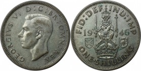 Europäische Münzen und Medaillen, Großbritannien / Vereinigtes Königreich / UK / United Kingdom. George VI. (1936-1952). Shilling 1946, Silber. KM 854...