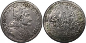 Europäische Münzen und Medaillen, Italien / Italy. Papa States Innocent XI. 1 Piastra 1678, Silber. Dav. 4089. Schön-sehr schön
