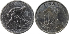 Europäische Münzen und Medaillen, Luxemburg / Luxembourg. Charlotte. 1 Franc 1924, Nickel. KM 35. Sehr schön-vorzüglich
