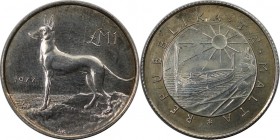 Europäische Münzen und Medaillen, Malta. Malteser Hund. 1 Pound 1977, Silber. 0.16 OZ. KM 45. Stempelglanz