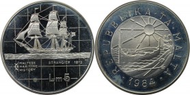 Europäische Münzen und Medaillen, Malta. 5 Liri 1984, Silber. 0.59 OZ. KM 67. Polierte Platte