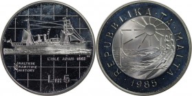 Europäische Münzen und Medaillen, Malta. 5 Liri 1985, Silber. 0.59 OZ. KM 74. Polierte Platte