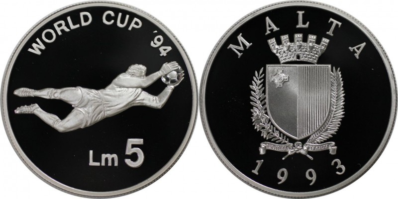 Europäische Münzen und Medaillen, Malta. XV. Fussball-Weltmeisterschaft 1994 in ...