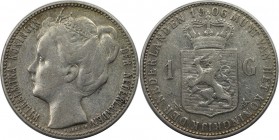 Europäische Münzen und Medaillen, Niederlande / Netherlands. Wilhelmina (1890-1948). 1 Gulden 1906, P.PANDER. Silber. Sehr schön+
