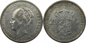 Europäische Münzen und Medaillen, Niederlande / Netherlands. Wilhelmina (1890-1948). 2-1/2 Gulden 1929, Silber. 0.58 OZ. Vorzüglich-Stempelglanz