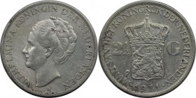 Europäische Münzen und Medaillen, Niederlande / Netherlands. Wilhelmina (1890-1948). 2-1/2 Gulden 1931, Silber. Sehr Schön-Vorzüglich
