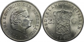 Europäische Münzen und Medaillen, Niederlande / Netherlands. Nederlandse Antillen. Juliana (1948-1980). 2-1/2 Gulden 1964, Silber. 0.35 OZ. Vorzüglich...