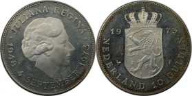 Europäische Münzen und Medaillen, Niederlande / Netherlands. Juliana (1948-1980). 10 Gulden 1973, 25 jähriges Regierungsjubiläum. Silber. 0.58 OZ. Pol...