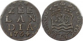 Europäische Münzen und Medaillen, Niederlande / Netherlands. ZEELAND. Duit 1764, Kupfer. KM 81. Sehr schön-vorzüglich
