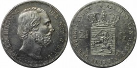 Europäische Münzen und Medaillen, Niederlande / Netherlands. Wilhelm III. (1849-1890). 2-1/2 Gulden 1852, Silber. KM 82. Vorzüglich, berieben