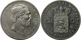 Europäische Münzen und Medaillen, Niederlande / Netherlands. Wilhelm III. (1849-1890). 2-1/2 Gulden 1859, Silber. KM 82. Vorzüglich, etwas gerenigt