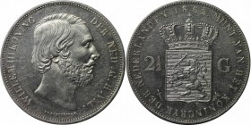 Europäische Münzen und Medaillen, Niederlande / Netherlands. Wilhelm III. (1849-1890). 2-1/2 Gulden 1862. KM 82. Vorzüglich, berieben