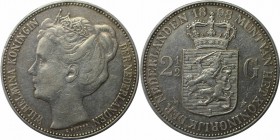 Europäische Münzen und Medaillen, Niederlande / Netherlands. Wilhelmina (1890-1948). 2-1/2 Gulden 1898, P.PANDER, Silber. KM 123. Sehr schön, kl. Krat...