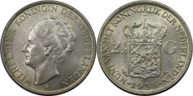 Europäische Münzen und Medaillen, Niederlande / Netherlands. Wilhelmina (1890-1948). 2 1/2 Gulden 1938, Silber. KM 165. Fast Stempelglanz