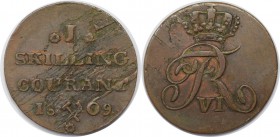 Europäische Münzen und Medaillen, Norwegen / Norway. Frederik VI. (1808-1814). 1 Skilling 1809, Kupfer. KM 274.2. Sehr schön