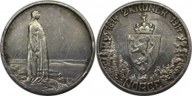 Europäische Münzen und Medaillen, Norwegen / Norway. Haakon VII. (1905-1957). 100 Jahre Verfassung. 2 Kroner 1914, Silber. KM 377. Sehr schön