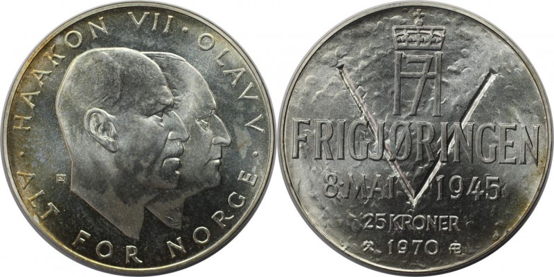 Europäische Münzen und Medaillen, Norwegen / Norway. 25 Jahre Befreiung. Olav V....