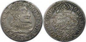 Europäische Münzen und Medaillen, Polen / Poland. Marienburg. Sigismund III. (1587-1632). 6 Gröscher 1596. 4.92 g. Kop. 1240 (R1). Fast Vorzüglich