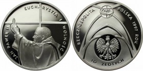 Europäische Münzen und Medaillen, Polen / Poland. Pope. 10 Zlotych 1997, Silber. 0.42 OZ. KM Y#322. Polierte Platte