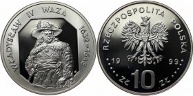 Europäische Münzen und Medaillen, Polen / Poland. Ladislaus IV. Wasa. 10 Zlotych 1999, Silber. 0.42 OZ. KM Y#370. Polierte Platte