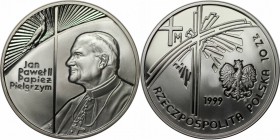 Europäische Münzen und Medaillen, Polen / Poland. Papst Johannes Paul II. 10 Zlotych 1999, Silber. 0.42 OZ. KM Y#360. Polierte Platte