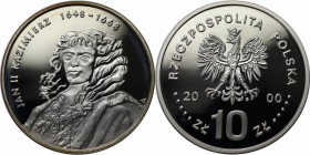 Europäische Münzen und Medaillen, Polen / Poland. Jan Kazimierz II. (1648-68). 10 Zlotych 2000, Silber. 0.42 OZ. KM Y#401. Polierte Platte