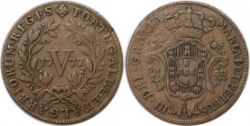 Europäische Münzen und Medaillen, Portugal. Maria I. & Pedro III. 5 Reis 1777, Kupfer. KM 261. Sehr schön