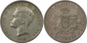 Europäische Münzen und Medaillen, Portugal. Manuel II. 500 Reis 1910, Silber. 0.37 OZ. KM 556. Sehr schön-vorzüglich