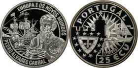 Europäische Münzen und Medaillen, Portugal. Pedro Alvares Cabral - Segelschiff. 25 Ecu 1996, Silber. Polierte Platte