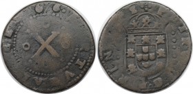 Europäische Münzen und Medaillen, Portugal. 10 Reis 1676, Kupfer. KM 99. Schön