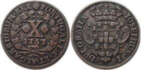 Europäische Münzen und Medaillen, Portugal. Jose I. 10 Reis 1757, Kupfer. KM 243.1. Sehr schön