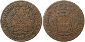 Europäische Münzen und Medaillen, Portugal. Jose I. 10 Reis 1765, Kupfer. KM 243.1. Sehr schön