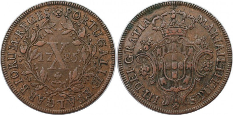 Europäische Münzen und Medaillen, Portugal. 10 Reis 1785, Kupfer. KM 280. Vorzüg...