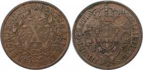 Europäische Münzen und Medaillen, Portugal. 10 Reis 1785, Kupfer. KM 280. Vorzüglich
